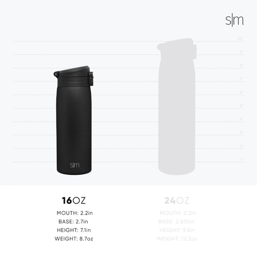 Simple Modern Kona 16oz Travel Insulated Tumbler Coffee Mug w/ Flip Lid Black - Picture 4 of 11